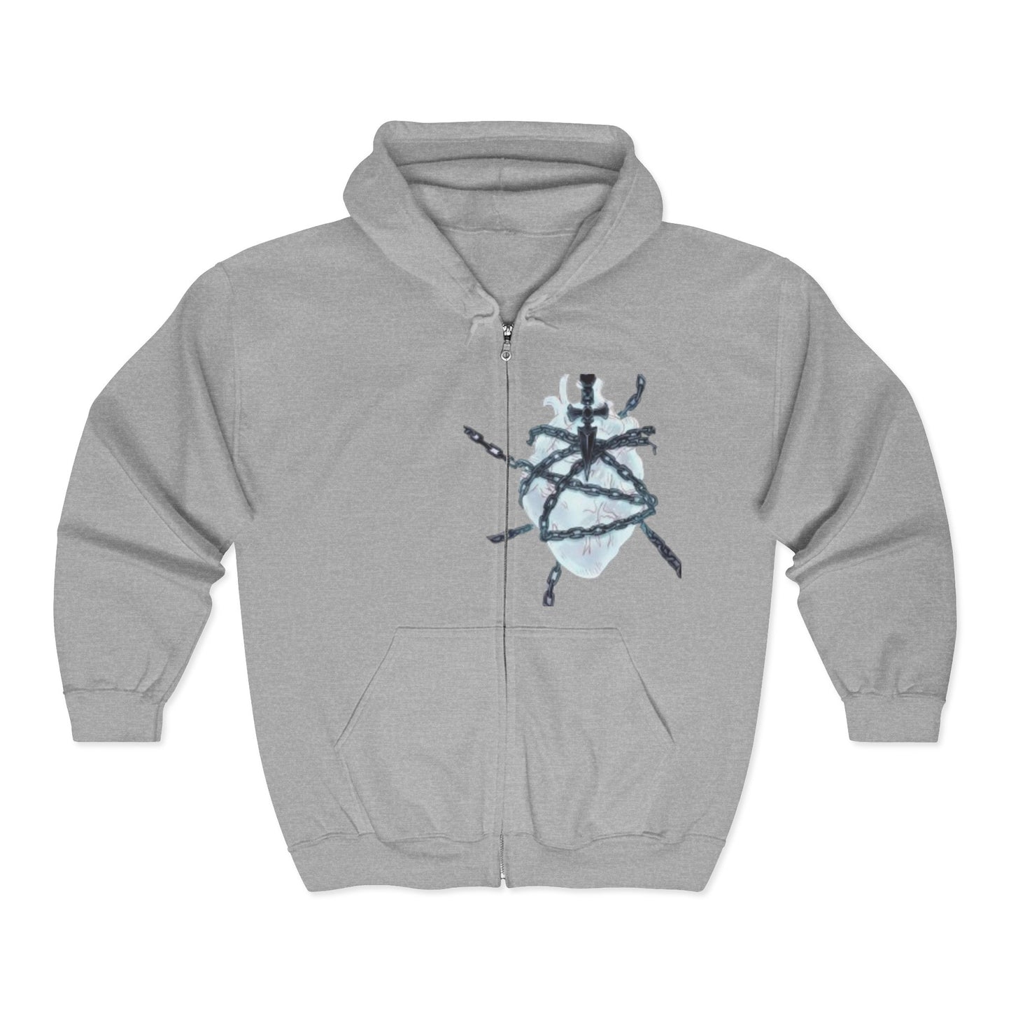 Hoodie - Kurapika Chain Heart Zip-Up Hooded Sweatshirt