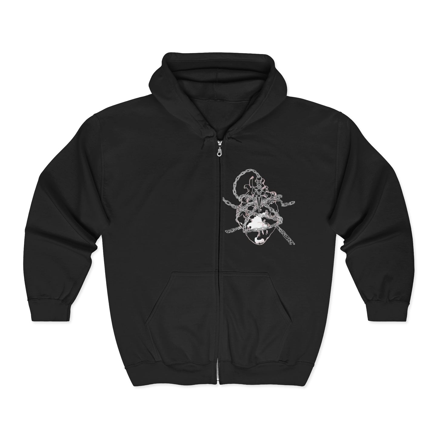 Hoodie - Kurapika Chain Heart Zip-Up Hooded Sweatshirt