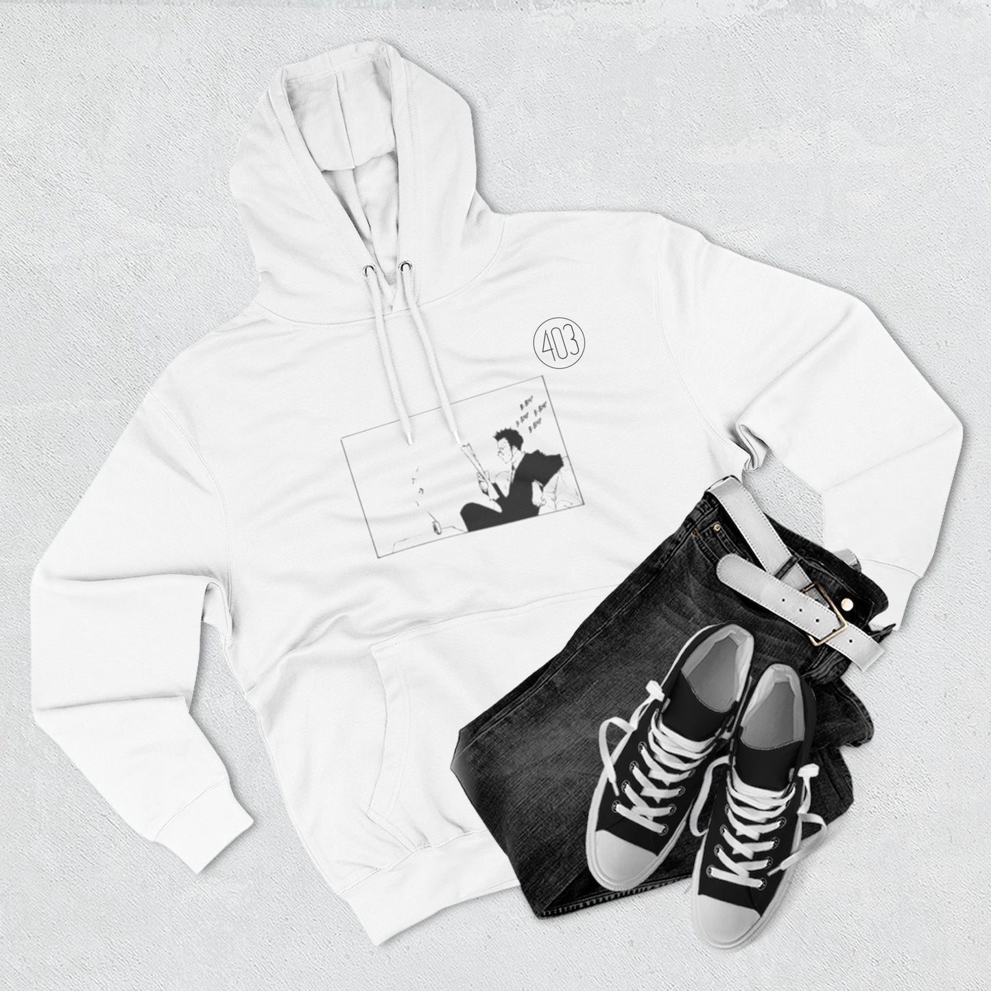 Leorio Fleece Hoodie with Manga Panel Graphic
